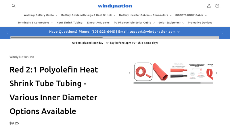Red 2:1 Polyolefin Heat Shrink Tube Tubing
