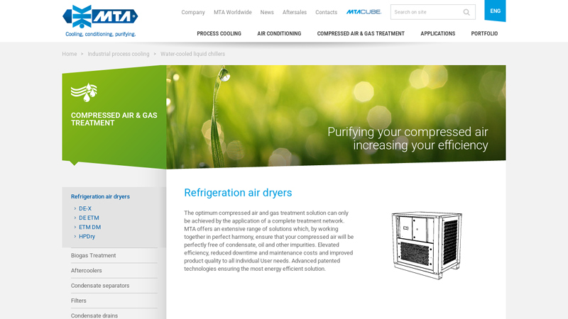 Refrigeration air dryers, Compressed air & gas treatment products