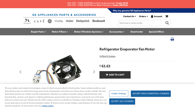 Refrigerator Evaporator Fan Motor