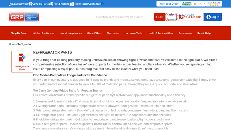 Refrigerator Replacement Parts