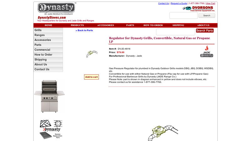 Regulator for Dynasty Grills, Convertible, Natural Gas or Propane LP ...