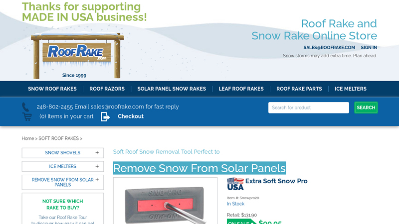 Remove Snow From Solar Panels With the Snow Pro Soft Roof Rake