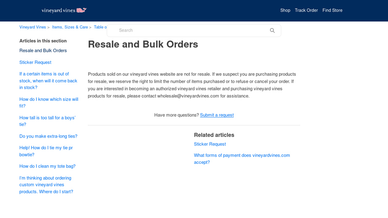 Resale and Bulk Orders