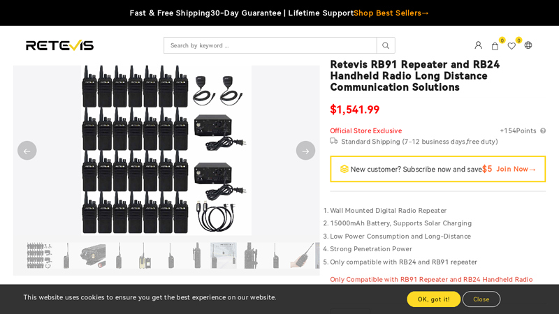 Retevis RB91 Repeater and RB24 Handheld Radio Long Distance ...