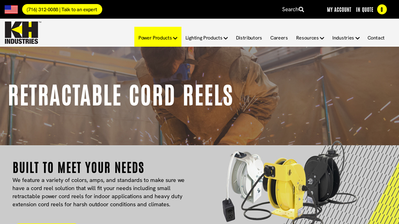 Retractable Cord Reels for Industrial & Commercial Use