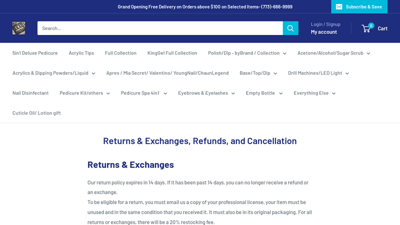 Returns & Exchanges, Refunds, and Cancellation