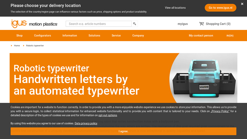 Robotic typewriter for handwritten notes