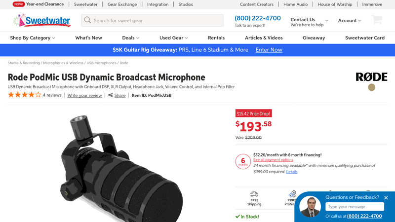 Rode PodMic USB Dynamic Broadcast Microphone