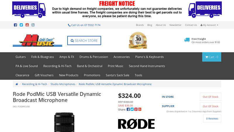 Rode PodMic USB Versatile Dynamic Broadcast Microphone