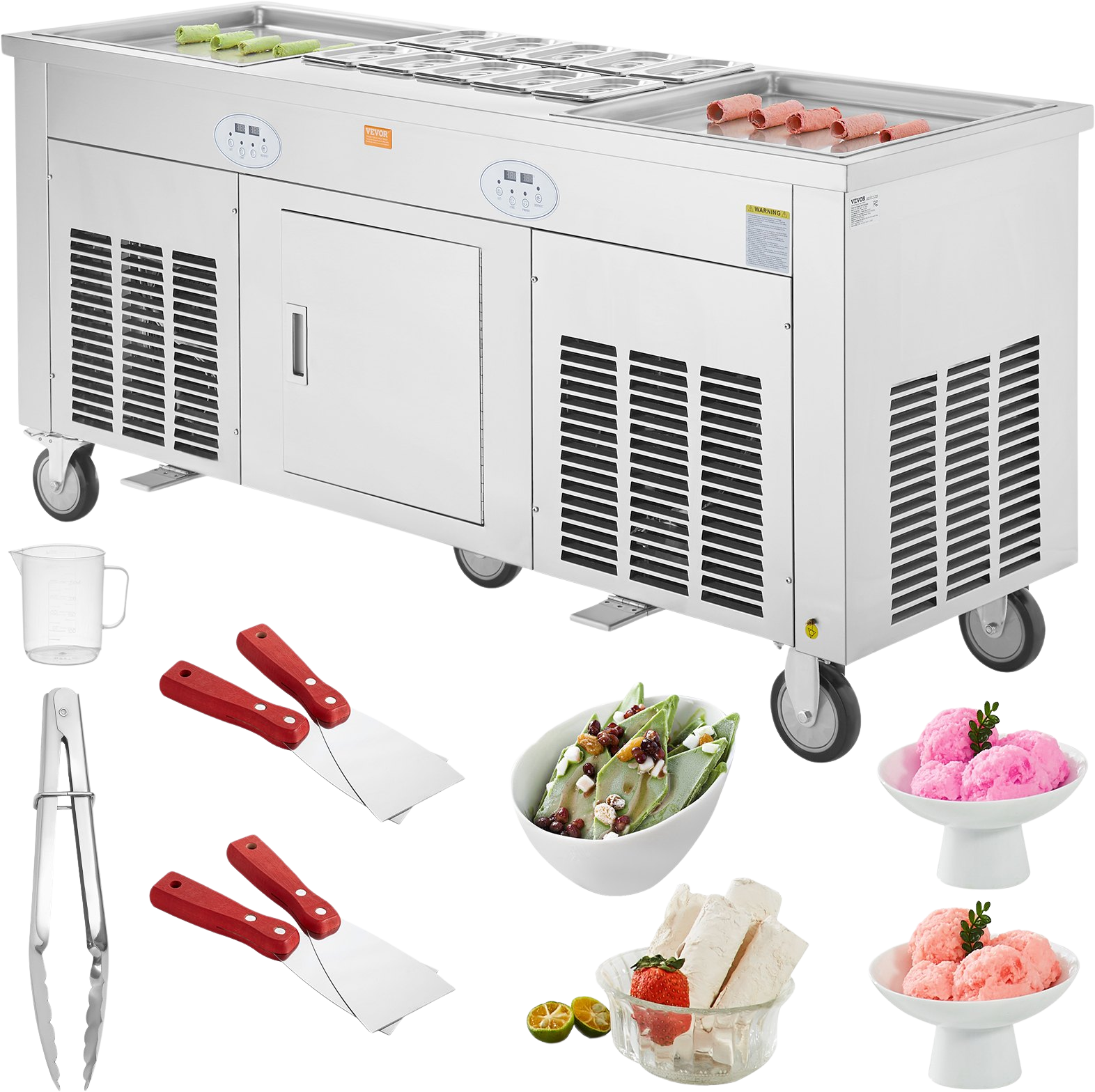 Rolled Ice Cream Machines, Ingredients & Supplies