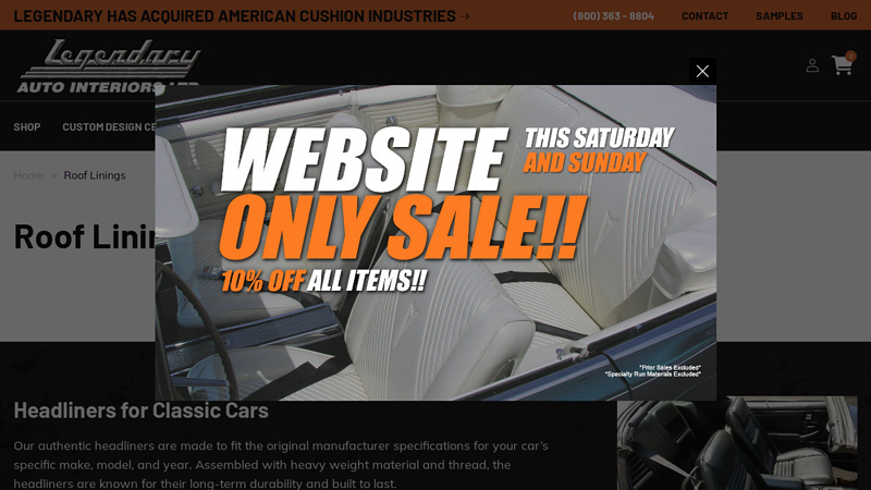 Roof Linings for Vintage Cars