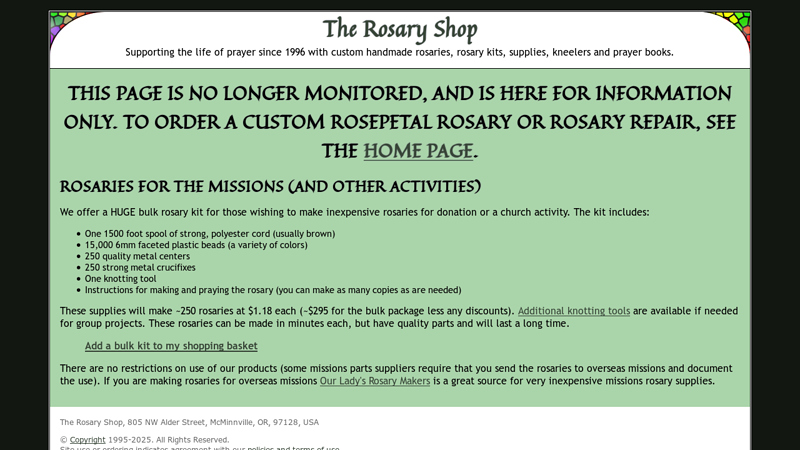 Rosaries for the Missions (and other activities)