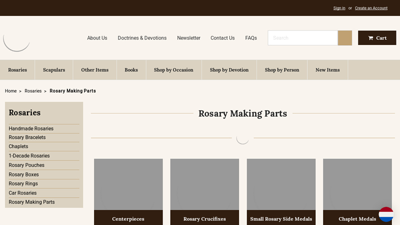 Rosary making parts, supplies