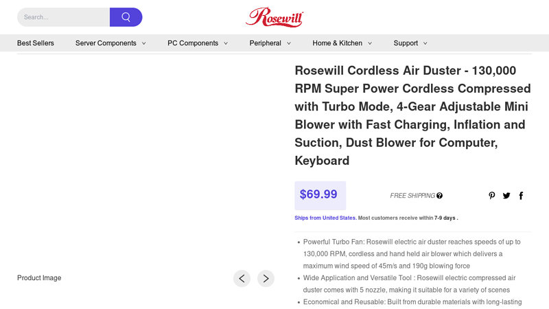 Rosewill Cordless Air Duster
