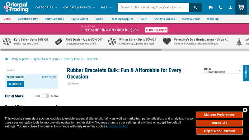 Rubber Bracelets Bulk for Parties & Events