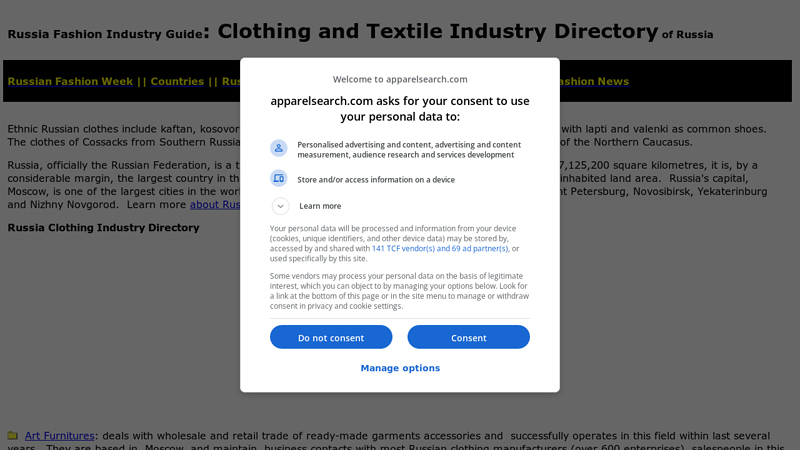 Russia Apparel Fashion Textiles and Clothing Industry Directory