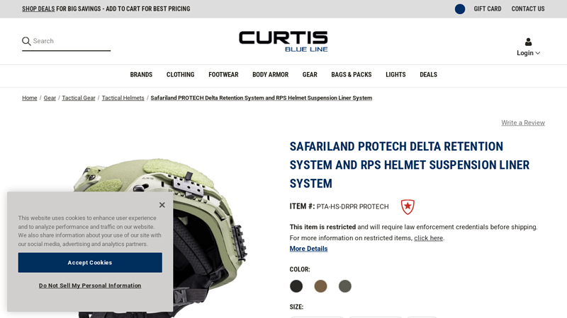 Safariland PROTECH Delta Retention System and RPS Helmet ...