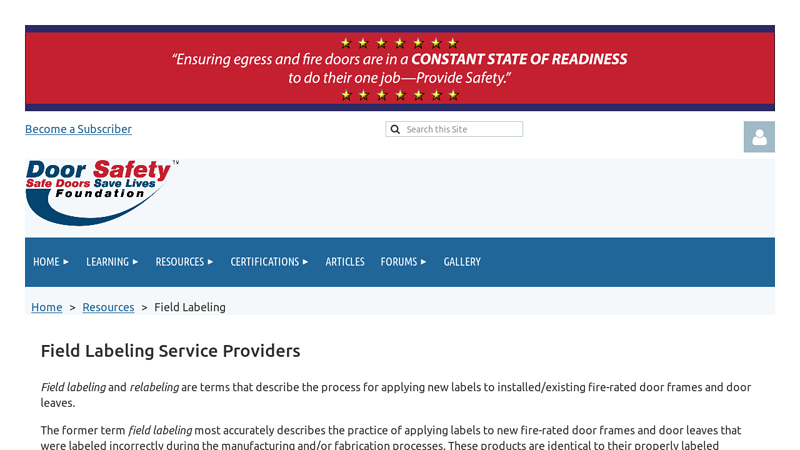 Safe Doors Save Lives Foundation, Inc.