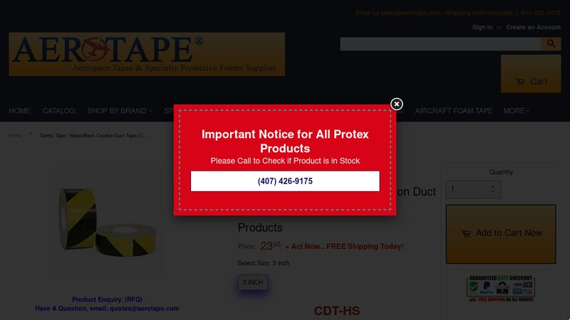 Safety Tape: Yellow/Black Caution Duct Tape (CDT