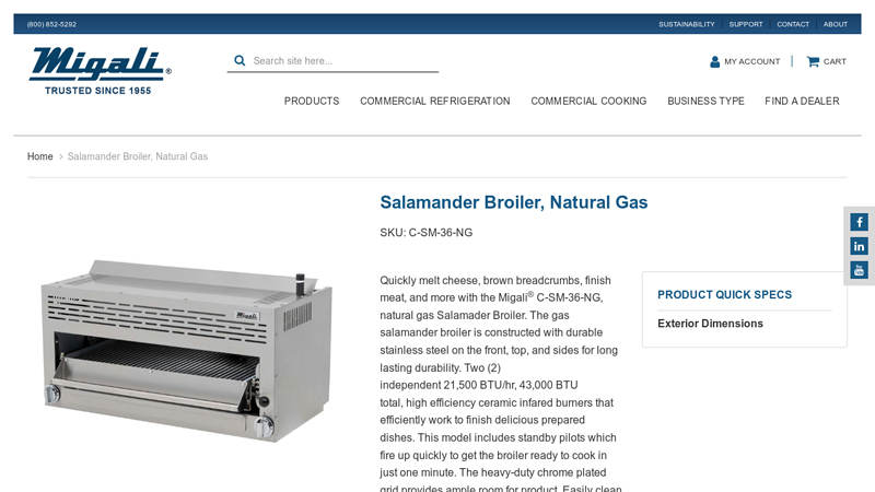 Salamander Broiler, Natural Gas