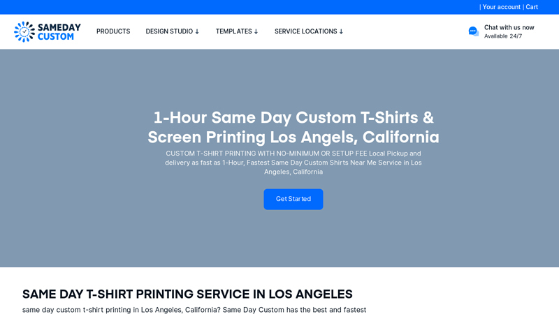 Same Day  & Screen Printing in Los Angels, CA custom t-shirts