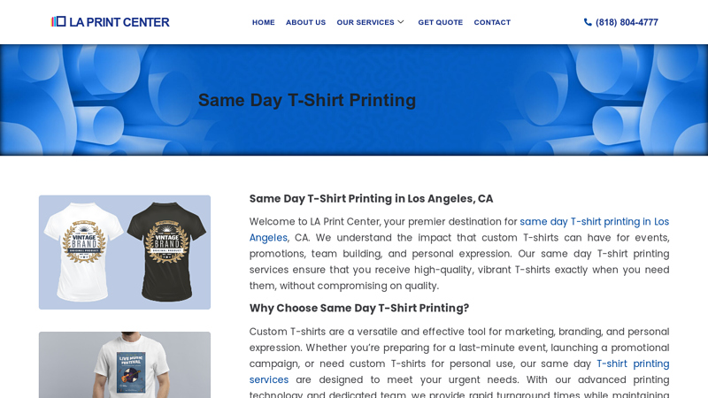 Same Day T custom t-shirts
