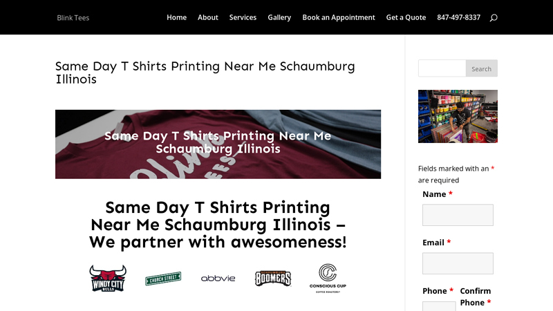 Same Day T Shirts Printing Near Me Schaumburg Illinois custom t-shirts