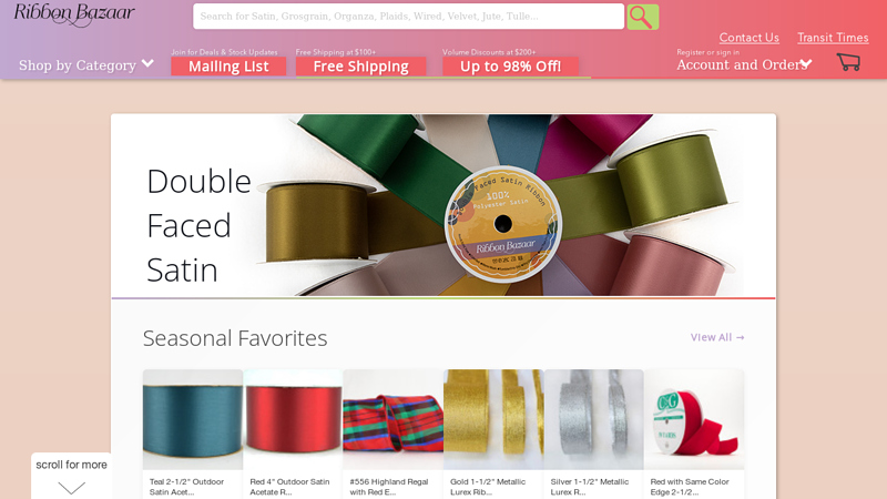 Satin and Grosgrain Ribbons, Laces, Tulle & Much More ...