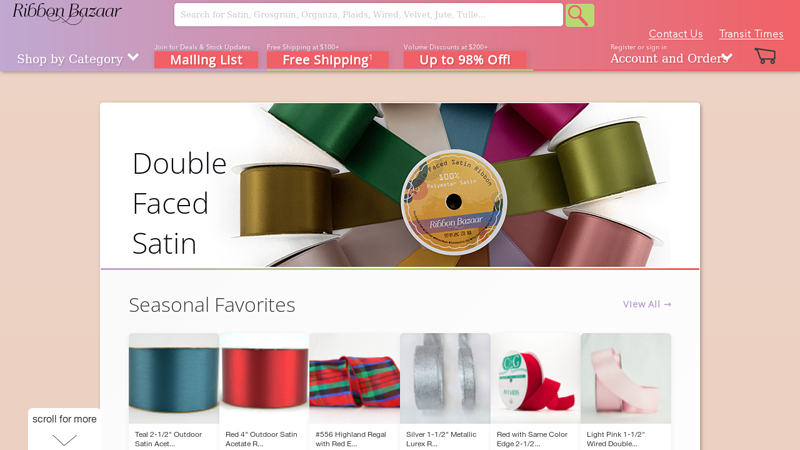 Satin and Grosgrain Ribbons, Laces, Tulle & Much More ...