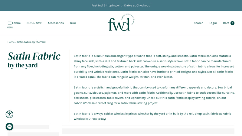 Satin Fabric By The Yard