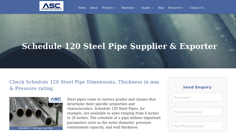 Schedule 120 Stainless Steel Pipe