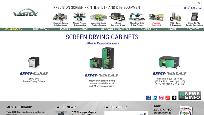 Screen Drying Cabinets