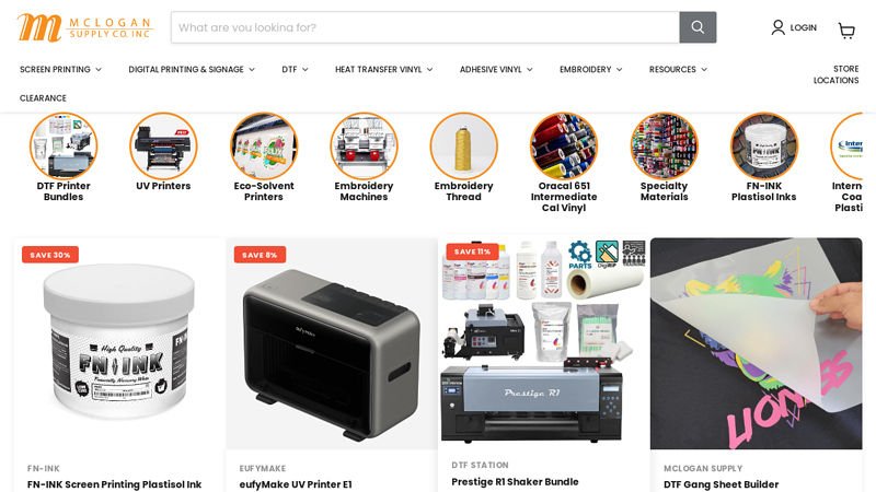 Screen Printing, Heat Transfer, and DTG Supplies & Equipment