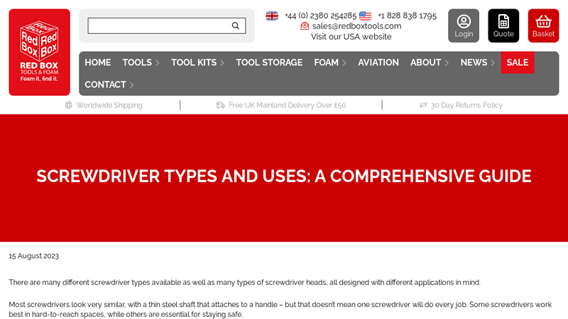 Screwdriver Types and Uses