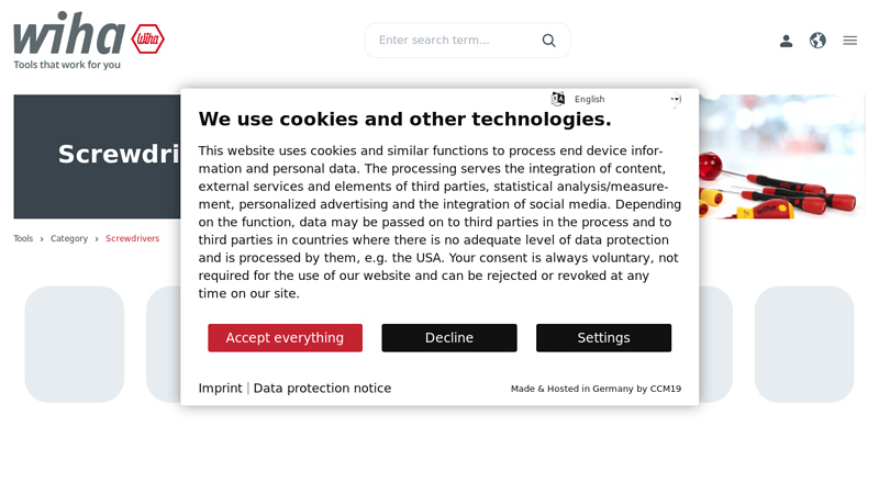 Screwdrivers individually or as a set