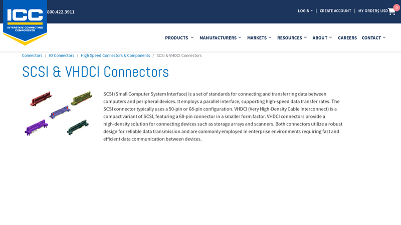 SCSI & VHDCI Connectors