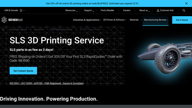 Selective Laser Sintering (SLS) 3D Printing Service