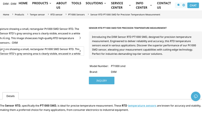 Sensor RTD Pt1000 SMD for Precision Tempe Sensing