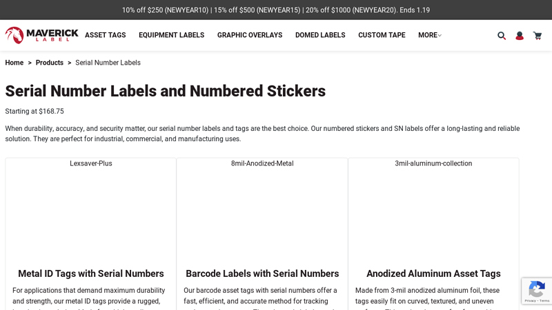 Serial Number Labels