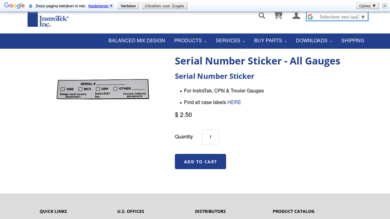 Serial Number Sticker