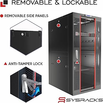 Server Rack Locking Cabinet Network Rack Cabinet Enclosure 42U ...