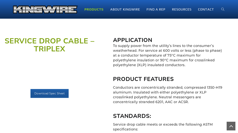 SERVICE DROP TRIPLEX