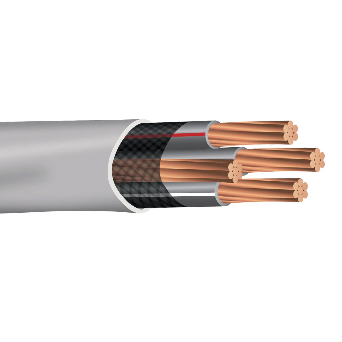 Service Entrance Cable, Stranded, 6 AWG, 3 Conductors, Copper ...