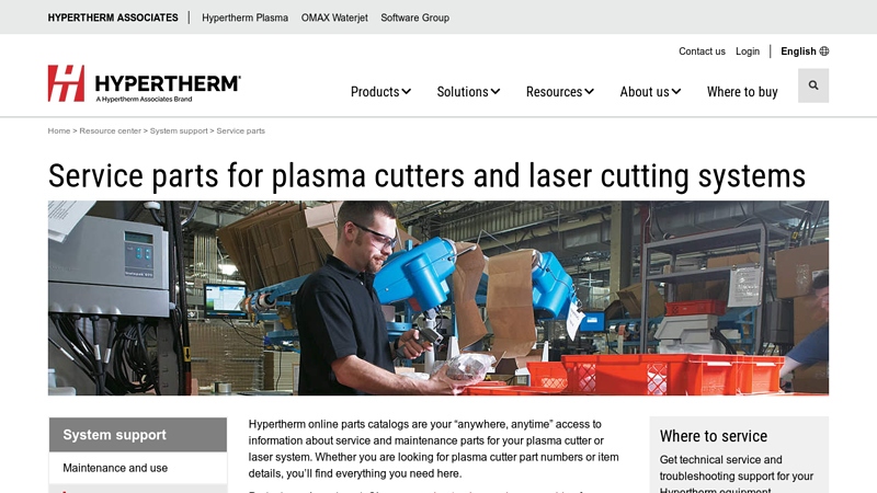 Service parts for your Hypertherm plasma cutter, laser cutting system