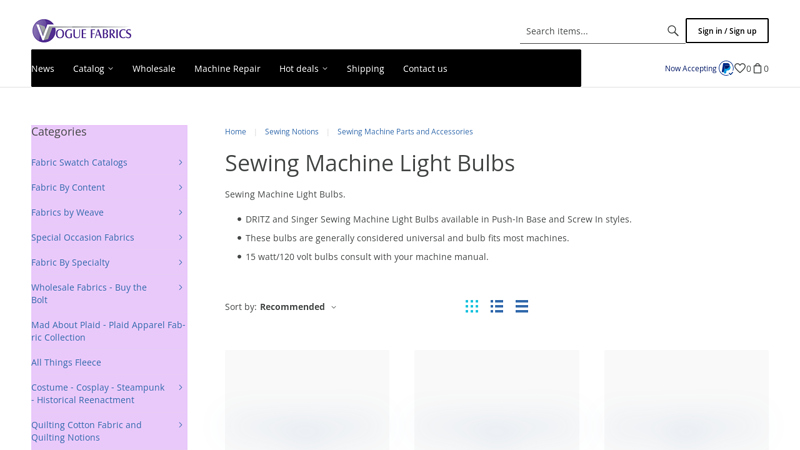 Sewing Machine Light Bulbs