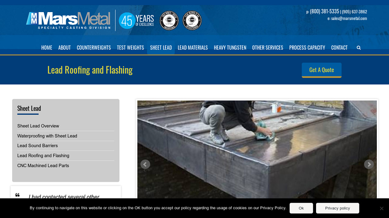 Sheet Lead for Roofing & Flashing