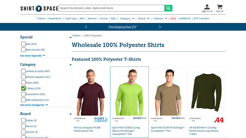 Shop 100% Polyester T-Shirts at Wholesale Prices