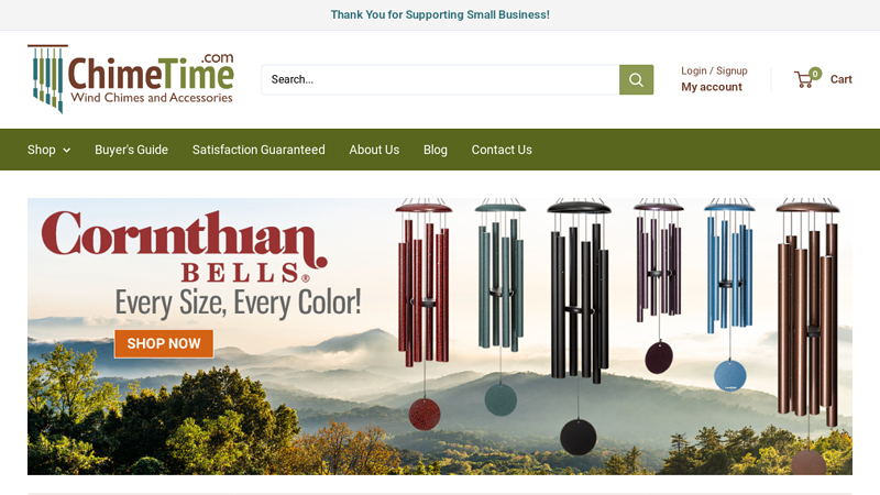 Shop and listen to quality wind chimes at ChimeTime.com