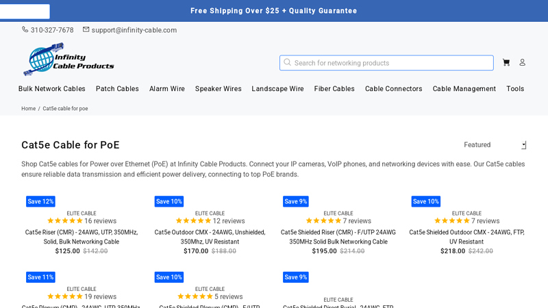 Shop Cat5e Cable for PoE