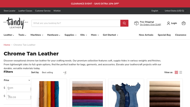 Shop Chrome Tan Leather at Tandy